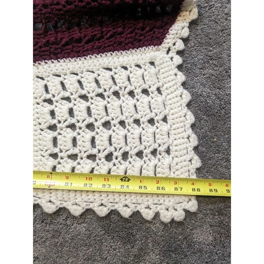 VTG Handmade Crochet Afghan Blanket‎ 88x66